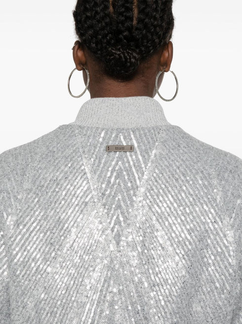 sequin-embellished bomber jacket